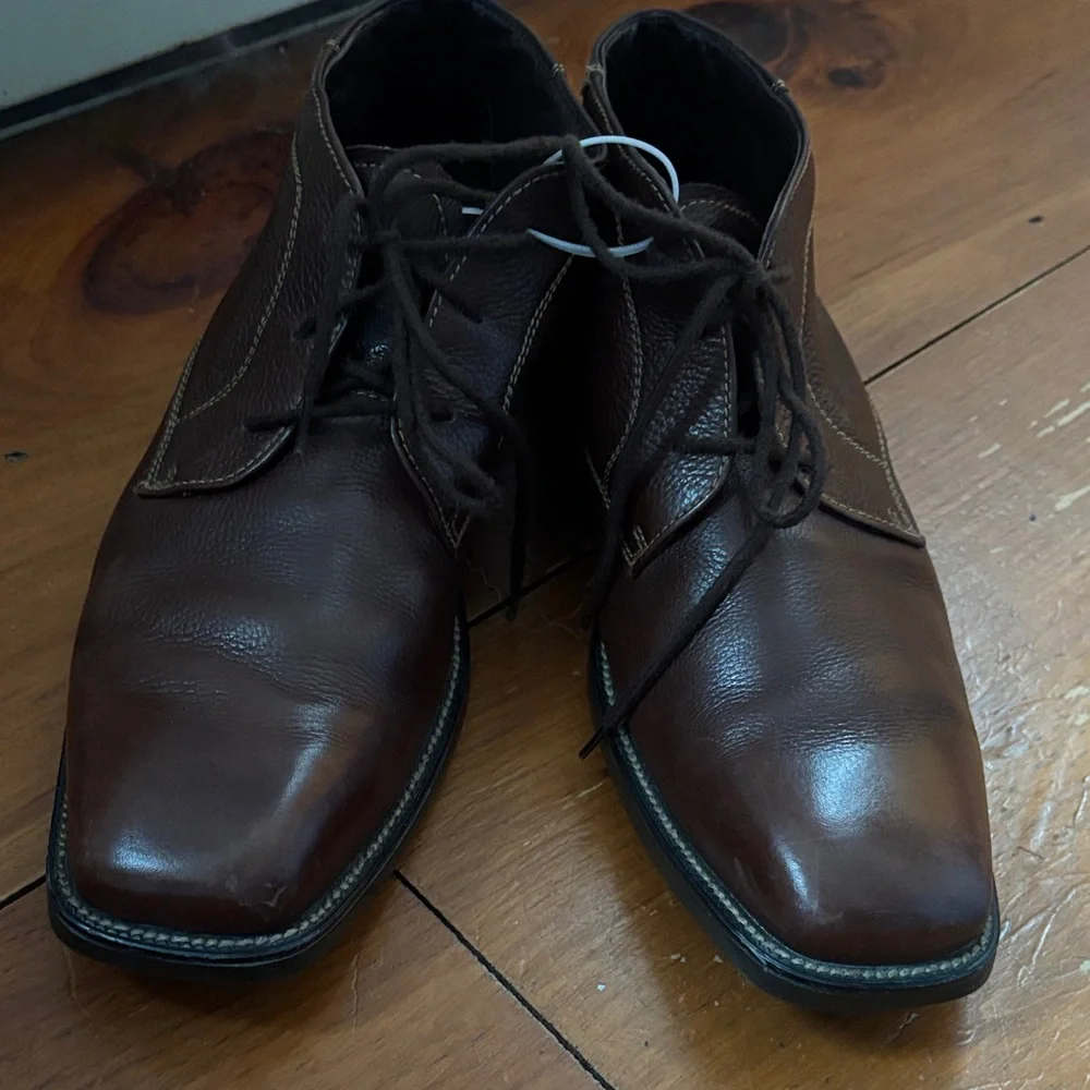 Alfani Dark Brown Chukka Soft Leather Boots Sz 10.5